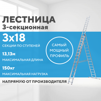 Лестница алюминиевая 3х18 (13,13м)